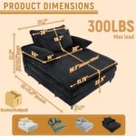 54.75" W Oversized Chaise Lounge Chair,Fluffy Cushioned Sofa Bed