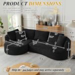 120'' Boneless Modular Sectional Curved Sofa No Assembly Required