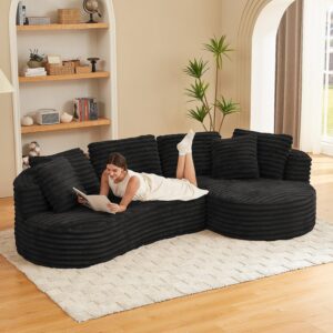 120'' Boneless Modular Sectional Curved Sofa. No Assembly Required