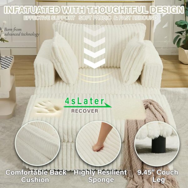 47.8 Oversized Chaise Lounge Chair with Ottoman