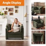 Oversized Accent Chair Indoor. Single Sofa Chair with Thick Soft Cushion. Chenille Fabric Large Comfy Reading Chair. Big Comfy Armchair Leisure Lounge Chair for Living Room. Bedroom (Green)