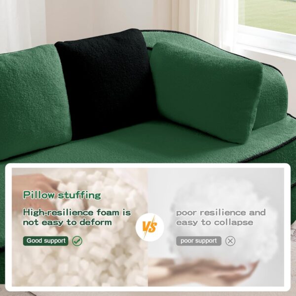 Double Chaise Lounge Chair Indoor Upholstered Boneless Sofa Bed