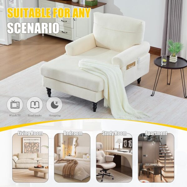 Oversized Sleeper Chair Sofa Bed with Side Pockets for Living Room