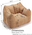 Giant Bean Bag Sofa Chairs. Oversized Bean Bag Couch. Modern Lazy Sofa Chair with Memory Foam Filled. Floor Lounge Chair for Living Room. Bedroom. Apartment (Coffee)
