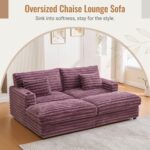 83.5 Oversized Double Lounge Chaise with USB Ports and Cup Holders