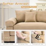 54.3 Oversized Accent Chair. Corduroy Armchair. 24in Extra Deep Seats. Modern Lounge Chair. Upholstered Reading Chair for Living Room & Bedroom