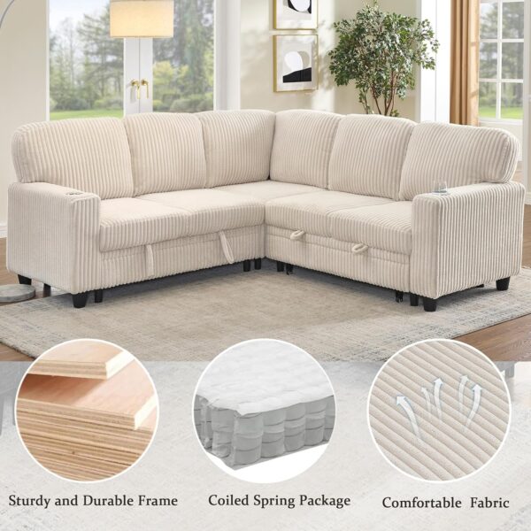 81'' Modular Sectional Sleeper Sofa with Pull Out Bed