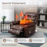 Multi-Functional Power Lift Recliner with Foldable Table. Charging Station. Lazy Boy Recliner Chair That Can Rest Flat. Lift Chairs Recliners for Elderly with Massage and Lumbar Heat