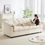 99.2" Chenille Modern Comfort Deep Seat Sofa for Living Room