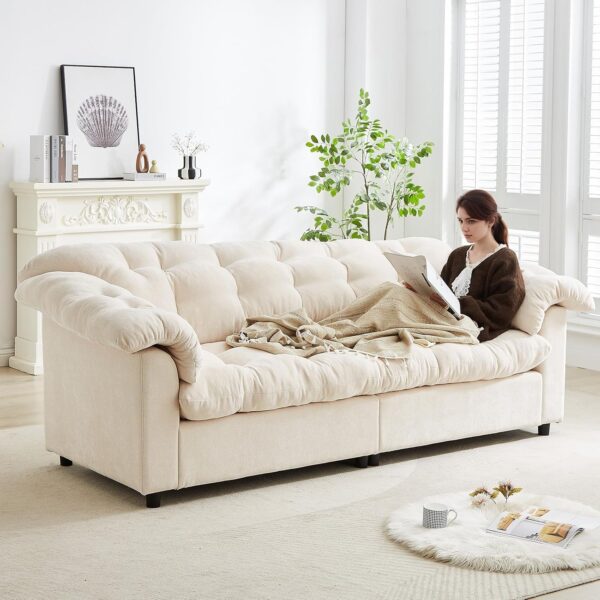 99.2" Chenille Modern Comfort Deep Seat Sofa for Living Room