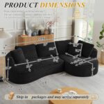 120'' Boneless Modular Sectional Curved Sofa. No Assembly Required