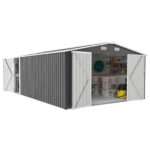 Outdoor Storage Shed, Utility Metal Garden Tool Shed