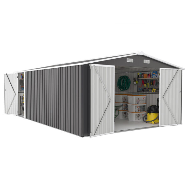 Outdoor Storage Shed, Utility Metal Garden Tool Shed