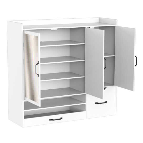 41.3" Shoe Cabinet Storage for Hallway, Entrance, White