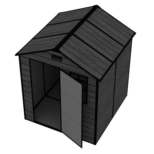 6x6 FT Resin Outdoor Storage Shed, Waterproof Plastic Garden Shed