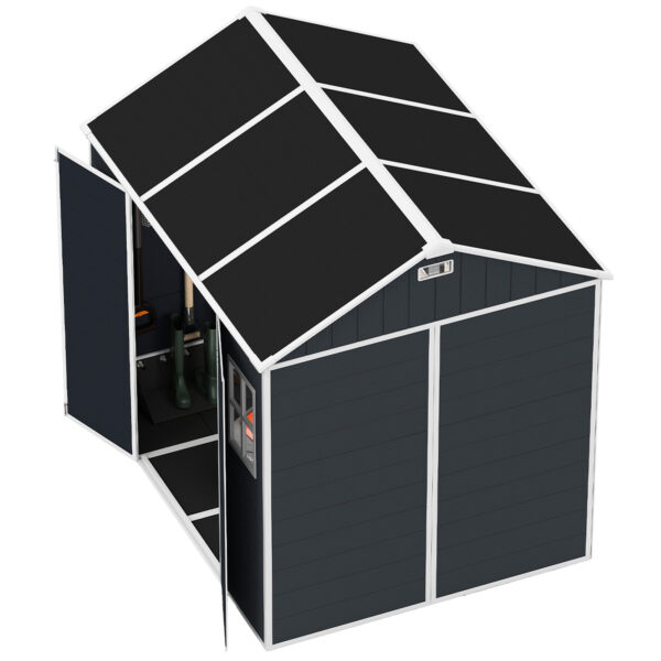 Resin Outdoor Storage Shed, Waterproof Plastic Garden Shed