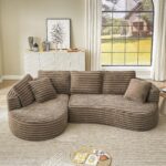 120'' Boneless Modular Sectional Curved Sofa No Assembly Required