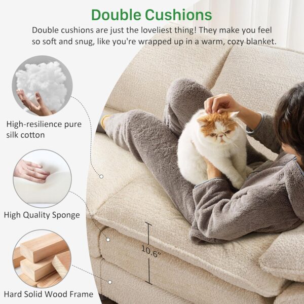 4 Seater Couch with Ottoman. I-Shaped Modular Sofa Cloud Couch. Comfy Sectional Couches for Living Room. Modern Chenille Sofa 111.8in Extra Deep Couch