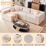 130 Modular Sectional Sofa. Cloud Couch. Modern Modular L-Shape Sofa Couch with Chaise.Upholstered Couches Sectional Couch with Deep Seat for Living Room Bedroom (Beige)
