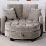 Convertible Futon Sofa Bed 54'' Futon Couch with Storage Ottoman