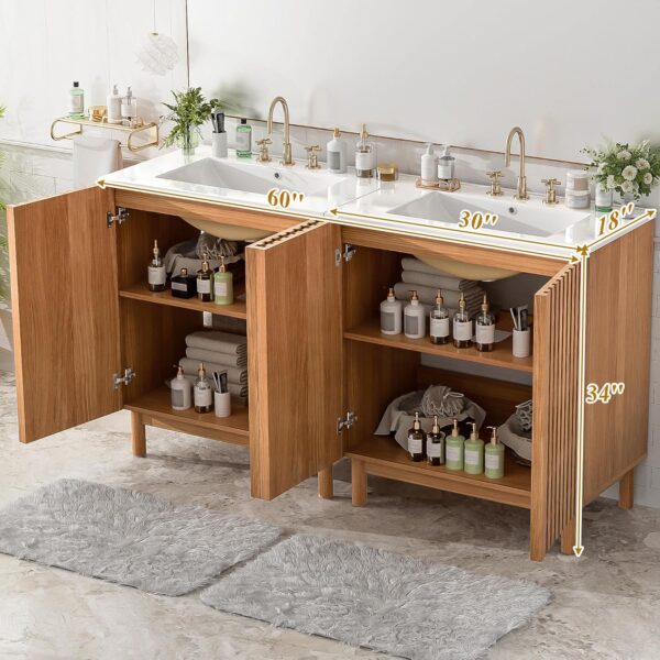 60 Inch Bathroom Vanities with Ceramic Sink Combo