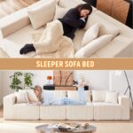 130 Modular Sectional Sofa. Cloud Couch. Modern Modular L-Shape Sofa Couch with Chaise.Upholstered Couches Sectional Couch with Deep Seat for Living Room Bedroom (Beige)