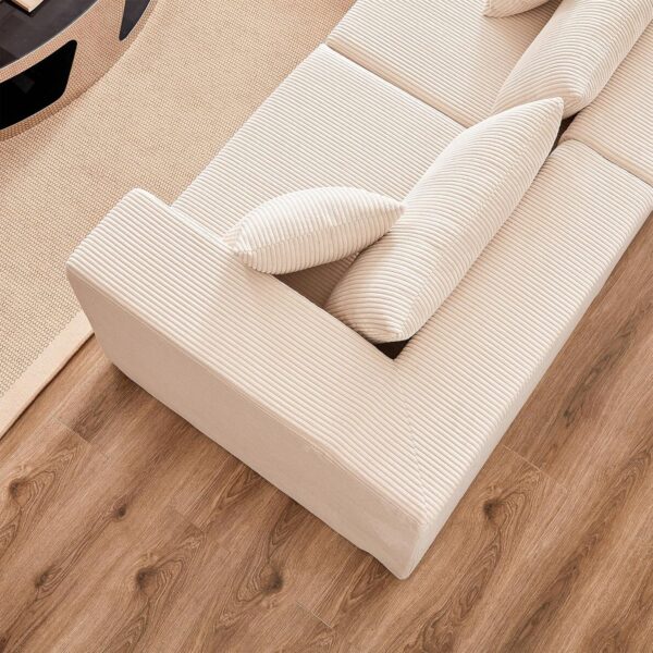 130 Modular Sectional Sofa. Cloud Couch. Modern Modular L-Shape Sofa Couch with Chaise.Upholstered Couches Sectional Couch with Deep Seat for Living Room Bedroom (Beige)