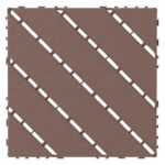 Interlocking Tile 44PCS. Drainage Tiles 12 x 12 Splicing. Square Outdoor All Weather Use Interlocking Drainage Floor Tiles. Non-Slip Drainage Holes for Porch. Poolside. Balcony. Backyard (Brown)
