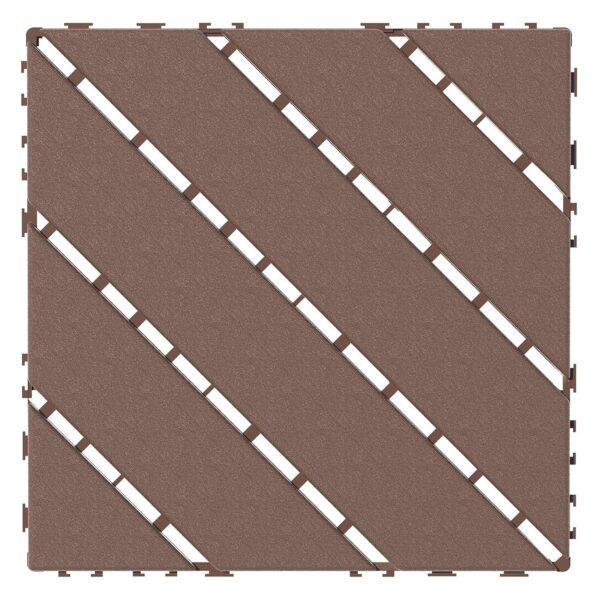 Interlocking Tile 44PCS. Drainage Tiles 12 x 12 Splicing. Square Outdoor All Weather Use Interlocking Drainage Floor Tiles. Non-Slip Drainage Holes for Porch. Poolside. Balcony. Backyard (Brown)
