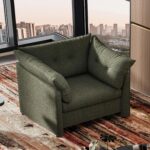 Oversized Accent Chair Indoor. Single Sofa Chair with Thick Soft Cushion. Chenille Fabric Large Comfy Reading Chair. Big Comfy Armchair Leisure Lounge Chair for Living Room. Bedroom (Green)