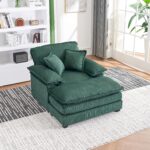 Chaise Lounge Chair Indoor. 56.3'' Oversized Chair with Ottoman. Comfy Upholstered Wide Sleeper Chaise Lounge Chair. Oversized Reading Chair. Chaise Lounge for Living Room. Bedroom