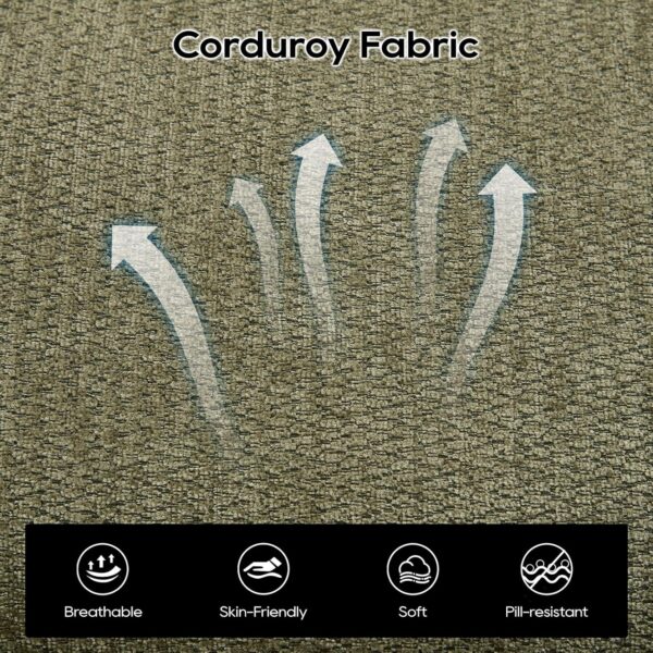 133'' Modern Minimalist Modular Sectional Sofa. Upholstered Cloud Couch with Deep Seats. Right Facing Chaise for Living Room (Green)