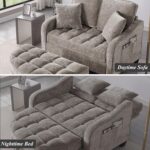 Convertible Futon Sofa Bed 54'' Futon Couch with Storage Ottoman