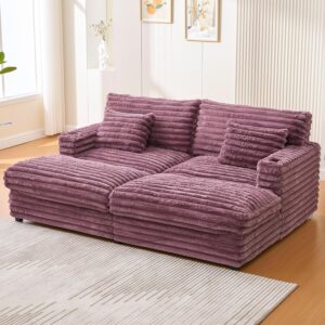 83.5 Oversized Double Lounge Chaise with USB Ports and Cup Holders