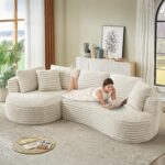 120'' Boneless Modular Sectional Curved Sofa No Assembly Required