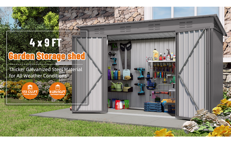 outdoor metal storage shed 