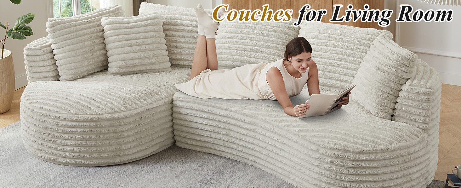 Curved L-Shape Sleeper Couch