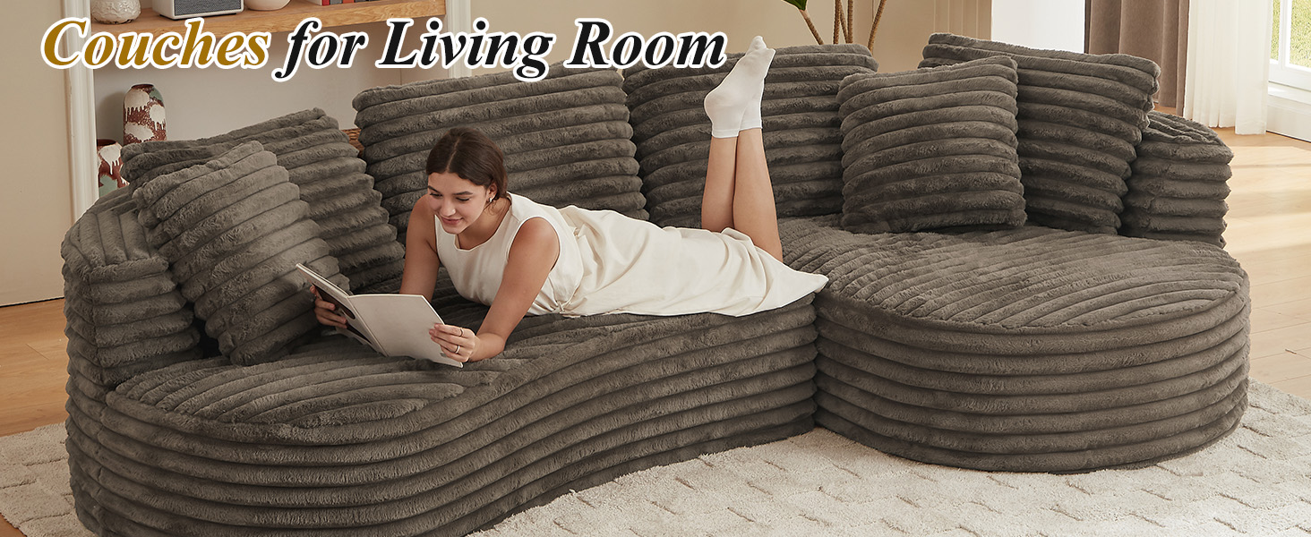 Curved L-Shape Sleeper Couch