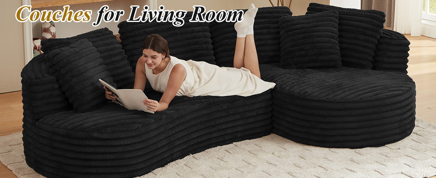 Curved L-Shape Sleeper Couch