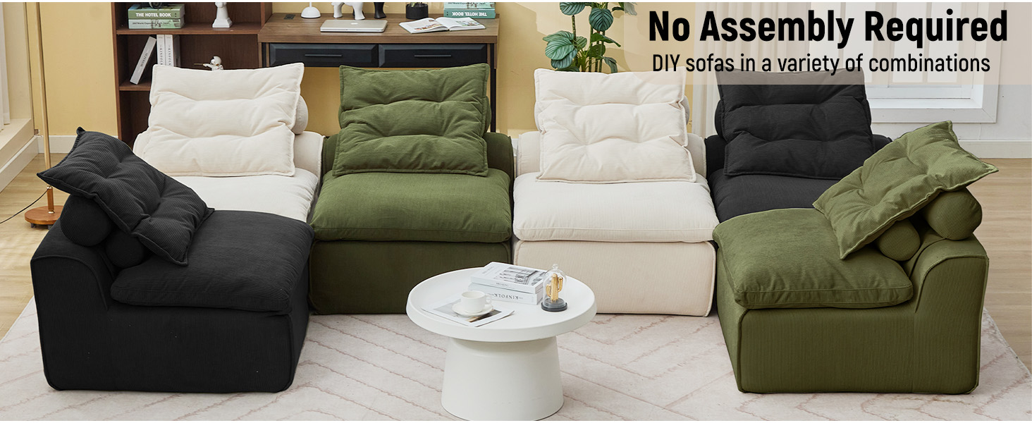 Modular Sofa,No Armrests