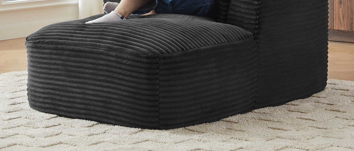 Oversized Corduroy Chaise Lounge Chair Indoor