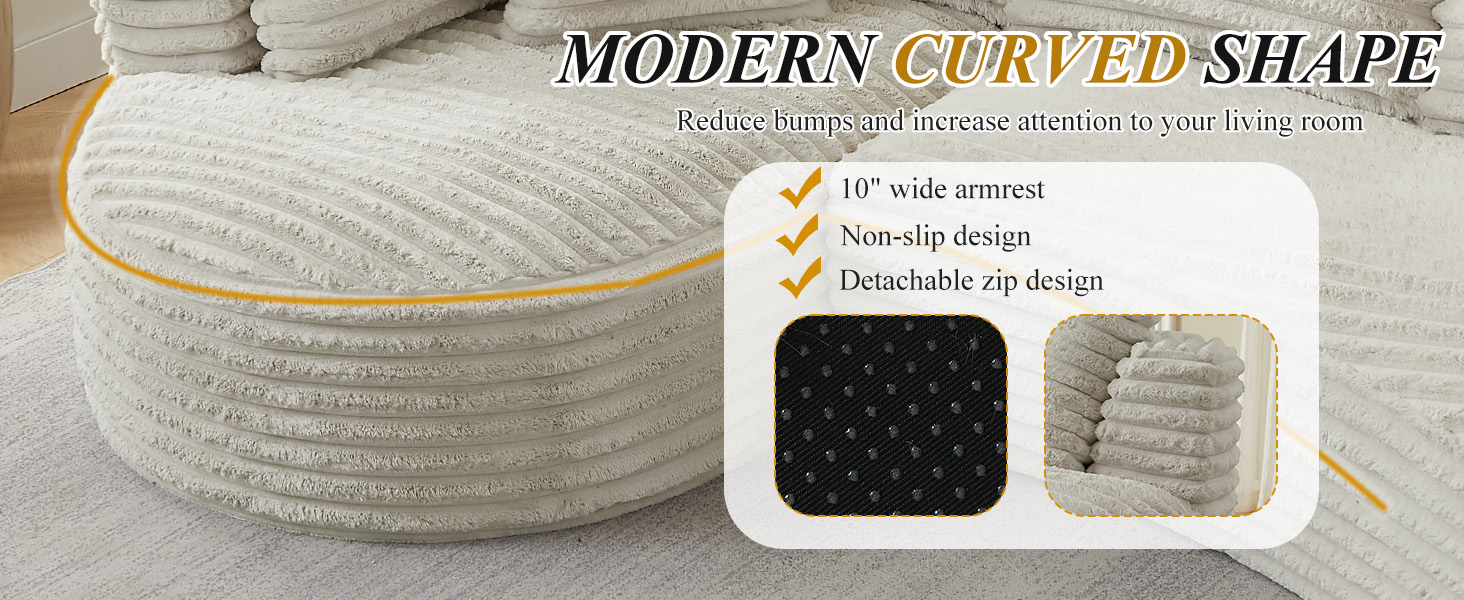 Curved L-Shape Sleeper Couch