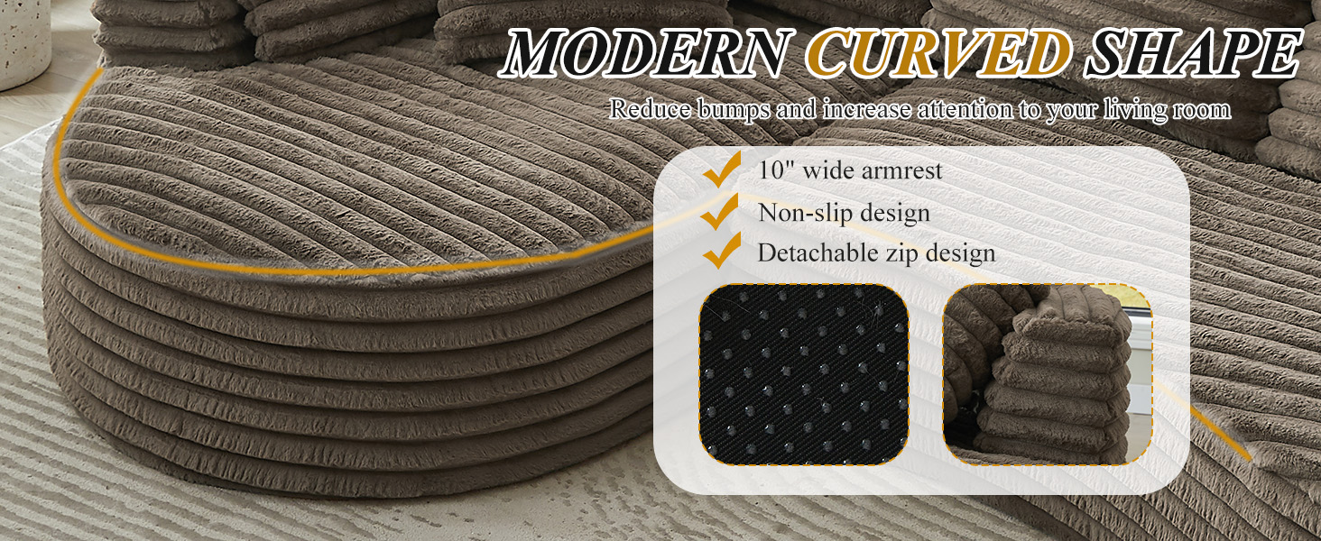 Curved L-Shape Sleeper Couch