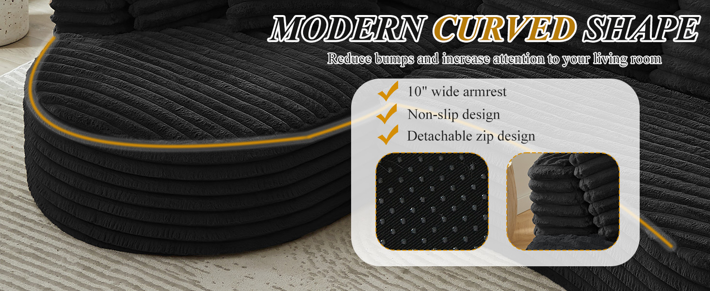 Curved L-Shape Sleeper Couch