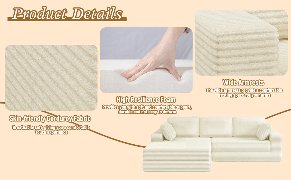 L shape Modular Sectional Sofa