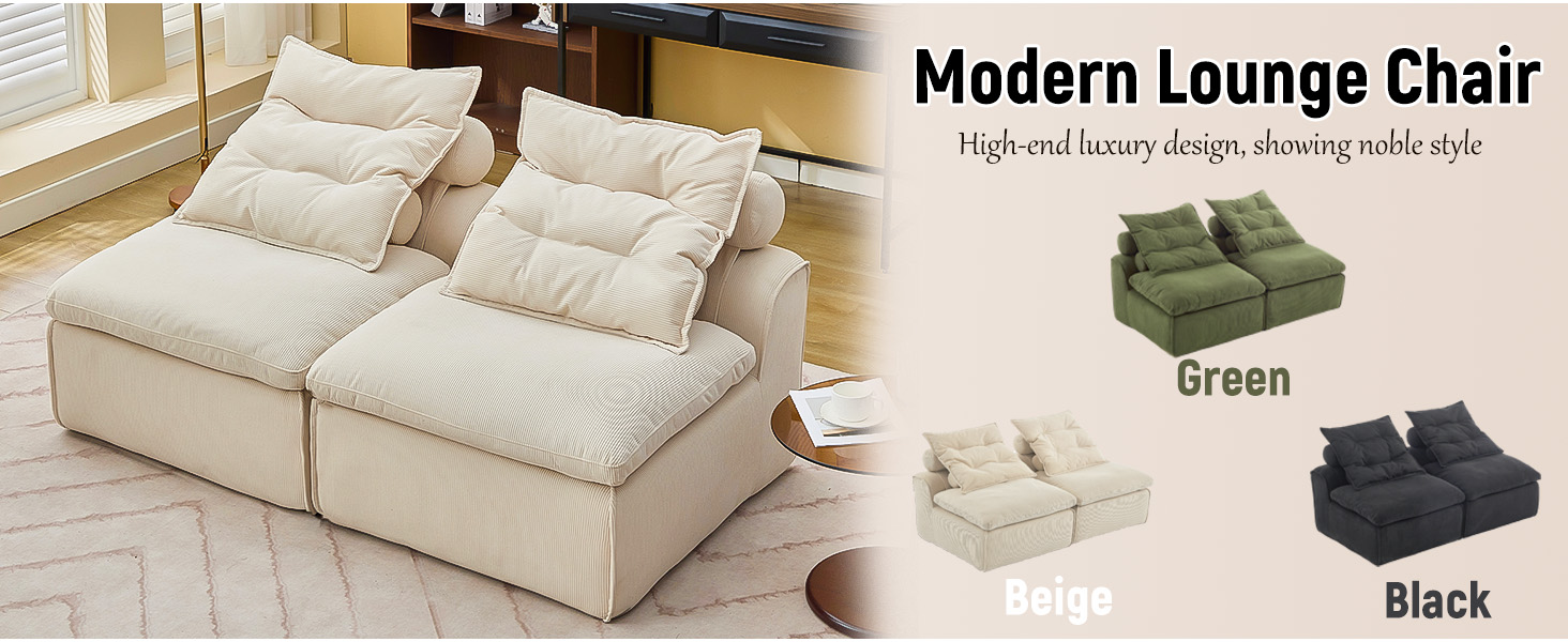 Modular Sofa,No Armrests