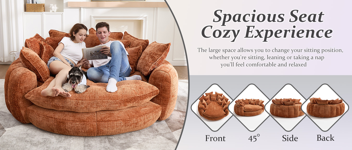 oversized boneless couch