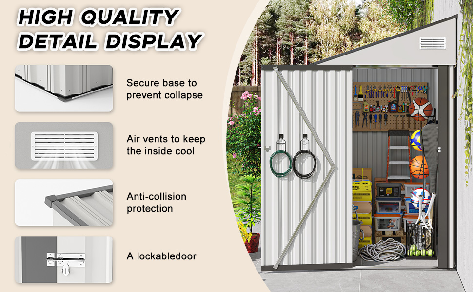  outdoor metal storage shed