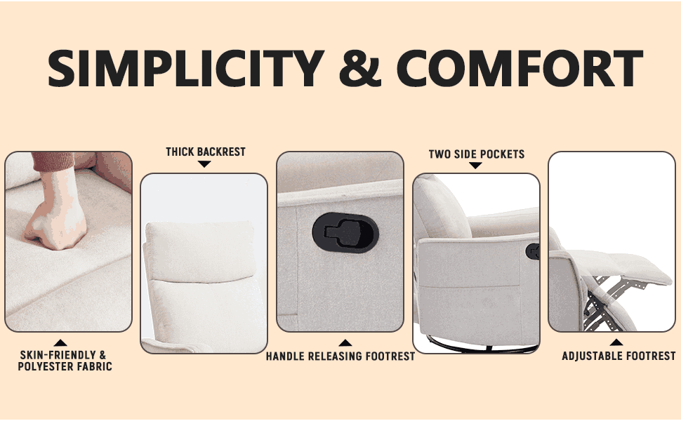 360° Rotating and Rocking Recliner