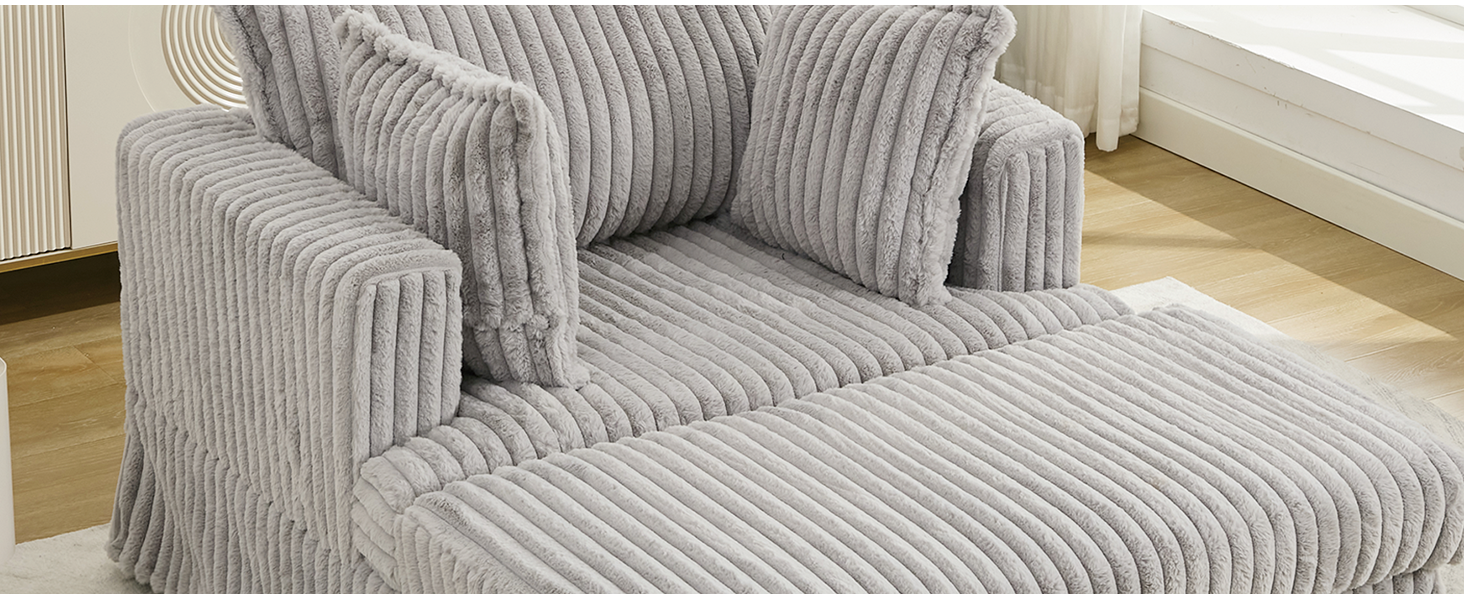 Oversized Corduroy Chaise Lounge